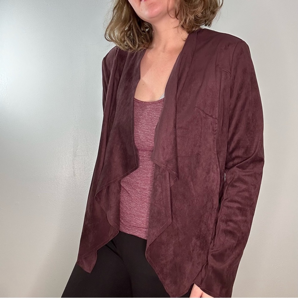 Kut From the Kloth Purple Open Suede-like Jacket Large
